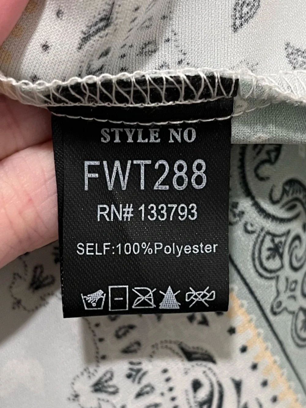 Green Paisley Button Down - Picture 6 of 6